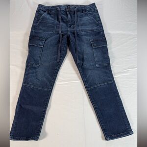 American Eagle Hi-rise jeggings Cargo Denim Pants w!Utility Pockets so 14 short